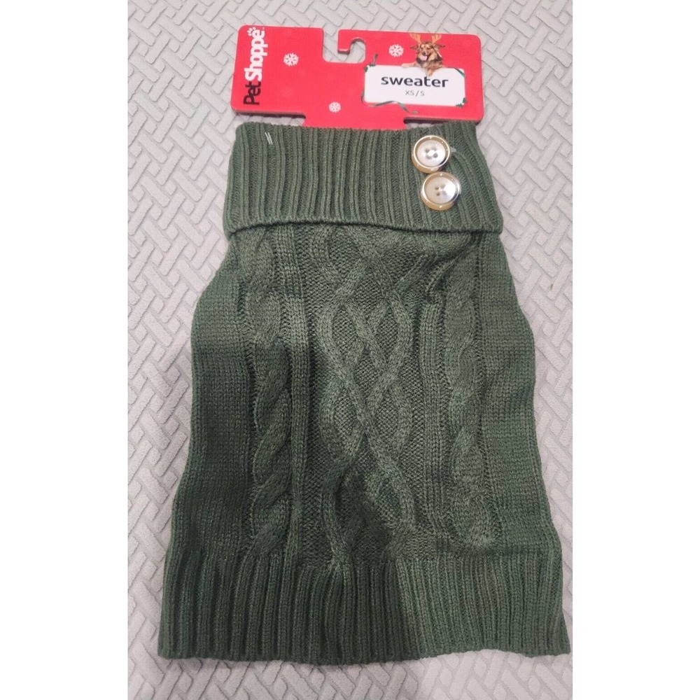 Pet Shoppe Holiday Dog Sweater Size XS/Small‎ Green 12-19pounds